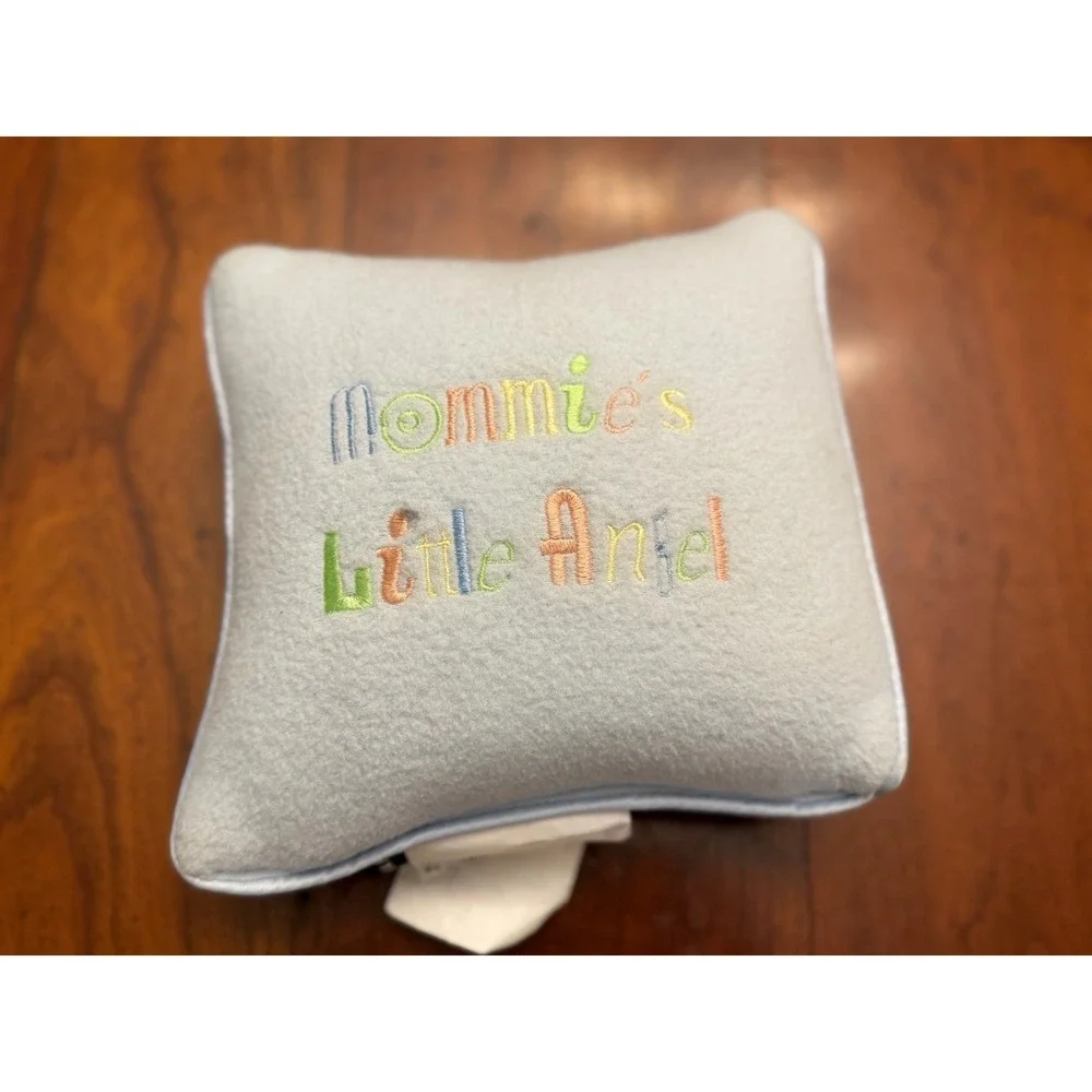 Vintage Dakotah Mommie's Little Angel Pillow Baby Blue Fleece 8